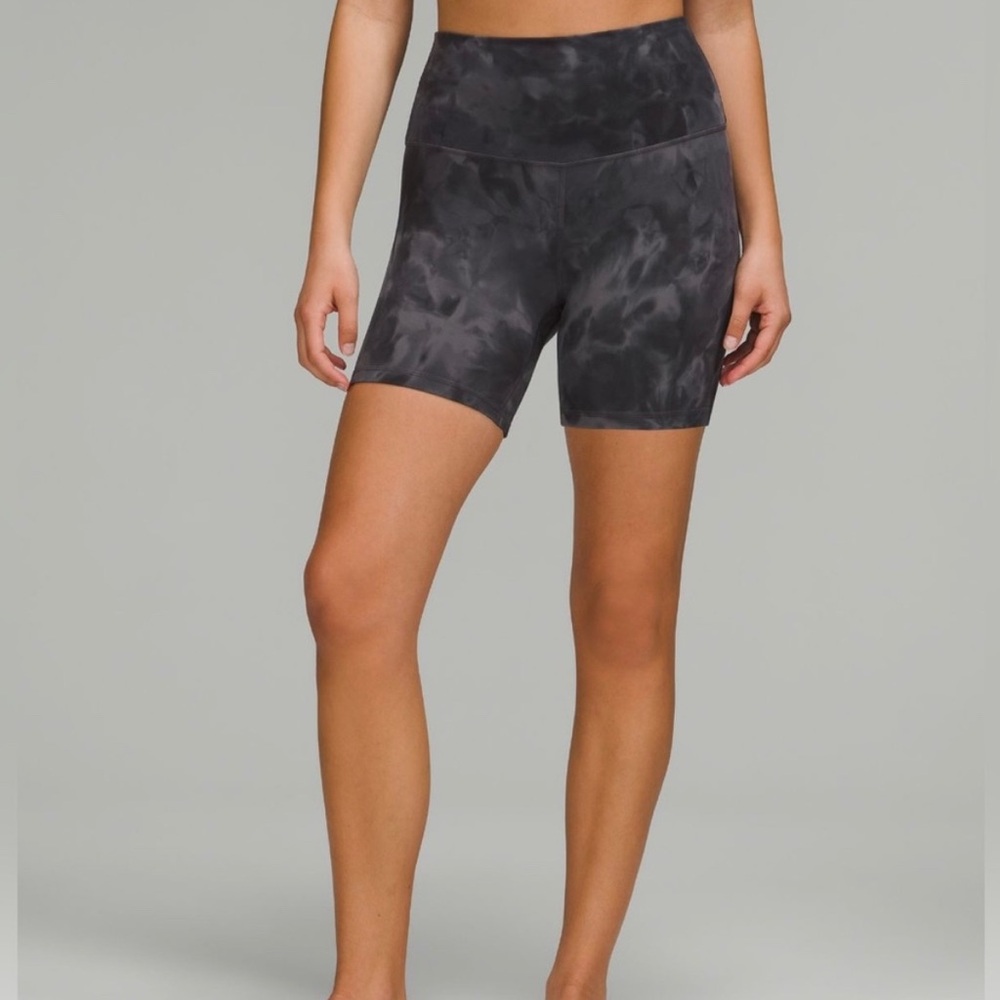 lululemon athletica Black Patterned Bike Shorts